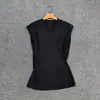 Camisa Feminina Sumeihui de Gola V Sem Mangas Coleção Primavera/Verão 2026 Novo Estilo Nórdico Simples Top Estilo Envelope