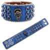 Pulsera de Calavera Gótica con Diamantes Joyería Diseño Original Pulsera de Cuero PU