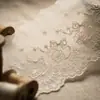 227378 Encaje de malla perforada bordada Adornos de tela Tencel para prendas Accesorios para ropa de mujer y niño Decoración de falda