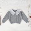 Cutemily Cárdigan Dulce de Punto con Cuello en V Hueco para Bebé Niña de Primavera Transfronterizo Cárdigan Tejido con Cuello Bordado para Bebé Niña
