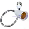 Portalámparas de Extensión con Cuello de Cisne Flexible E27 Base de Lámpara Casquillo de Rosca E27 a E27 Luz Empotrada Luz de Techo Lámpara de Pared Lámpara Colgante Extensor