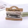 Set de Pulseras de Cuero Trenzado para Hombre Europeas y Americanas Transfronterizas con Múltiples Capas y Diseño de Calavera, Cadena de Pulsera de Cuero Genuino