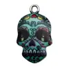 Amazon Transfronteiriço Pingente de Liga de Zinco Esmaltado de Caveira Iridescente Pulseira de Joias DIY Colar Chaveiro Pequenos Acessórios