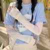 Manguitos de Hielo de Seda de Hielo Estilo Deportivo Casual para Mujer Verano Nuevo Mangas Protectoras Solares Anti-UV Mangas Sueltas Protectoras de Brazos para Conducir