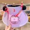 Ventilador Doble Recargable Kulomi Ventilador para Niños Sombrero Sombrilla de Verano Sombrero Protector Solar para Niños y Niñas Sombrero de Sol con Protección UV