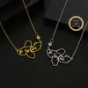 Nuevo Collar con Colgante de Acero de Titanio con Grabado de Pez Nube Letra Personalizado Lujo Ligero Joyería de Cadena para Clavícula Regalo de Cumpleaños