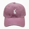 Chapéu Novo Estilo Transfronteiriço com Coelho Bordado, Boné de Baseball Lavado, Unissex