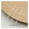 Prata Esterlina S925 Agulha 0,6mm Agulha em Forma de 9 Agulha de Cabeça Redonda Acessórios DIY Agulhas de Prata Brincos Pulseira Agulha para Miçangas Planas