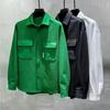 Camisa de solapa de trabajo pesada para hombre, chaqueta informal holgada y ligera de punto, para primavera y otoño