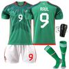 2223 Uniforme de fútbol local de México 9 Raúl 14 local 16 camiseta verde 18 traje de camiseta para niños