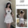 Diseño Original Verano Camisón Sedoso Ropa para el Hogar Delgada Sexy Espalda Descubierta Falda con Tirantes Moda para Mujer Estampado Texto Secreto