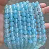 Ágata Azul Degradado Cuentas Redondas Ágata Azul Claro Cuentas Sueltas Cuentas Hechas a Mano Pulsera DIY Collar Accesorios para Joyería Venta al por Mayor