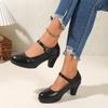 Outono de 2025 Novo Estilo Britânico Bico Fino Tira Sapatos Versáteis Exportação Direta da Fábrica Sapatos Femininos Transfronteiriços