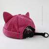 Sombrero de piso japonés con orejas de gato lindas para mujer primavera y verano moda delgada combinable lindo pareja moda marca funcional melón sombrero de cuero