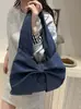 2025 Nueva Moda Bolso Tote de Mezclilla Simple de un Hombro Lindo Exquisito Lazo Bolso Tote de Nicho para el Trabajo