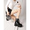 Botas Martin de suela gruesa estilo punk para chica caliente, Botas de motocicleta de media caña para mujer de primavera y otoño, Botas cortas pequeñas cos, tacón alto negro