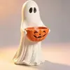Producto nuevo transfronterizo Estatua de Resina de Fantasma Calabaza de Fantasma de Halloween Plato de Frutas Adorno de Resina Decoración de Escritorio