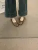 Zapatos de abuela Chuyuji retro versátiles de punta cuadrada de cuero suave, versátiles y cómodos para los pies, mocasines de ballet de suela blanda para mujeres embarazadas