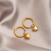 Pendientes de Acero de Titanio con Forma de Corazón Estilo Frío Ins para Mujer No se Desvanecen Nicho Lujo Accesible Simples de Gama Alta Pendientes de Corazón de Melocotón Pendientes