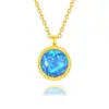 Collar con Colgante de Ópalo de Ensueño de Plata de Ley S925 para Mujer Cadena de Clavícula Simple de Lujo Ligero Joyería de Plata Transfronteriza Venta al por Mayor