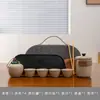 Conjunto de Chá Cerâmico Rústico para Camping ao Ar Livre Viagem Xícara de Servir Rápida Bule Portátil Presente com Bolsa de Transporte Personalização