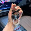 Argila Argila com Diamantes, Olho de Diabo em Forma de Coração, Laço, Fio de Pérolas, Pingente de Chaveiro de Carro, Decoração Personalizada para Bolsa
