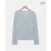 Em estoque estilo outono ins coreano gola Henry temperamento preguiçoso botão de concha manga longa suéter de tricô feminino manga longa blusa básica