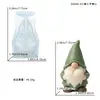 Molde de resina para arranjo de flores de gnomo de desenho animado de Natal, molde de silicone para vela de gesso perfumada de elfo sem rosto usando chapéu DIY