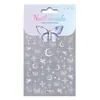 Pegatina para Uñas Estrella Luna Pegaso Blanca Adhesiva Plana La Más Fácil para Combinar Pegatina Joya para Uñas Estrella Luna Estilo Delgado y Resistente
