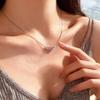 Colar de Asas de Anjo em Prata de Lei 925 Feminino Design Exquisito Corrente de Clavícula Pingente de Coração Simples Pingente de Prata Versátil