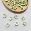 Flores Pequeñas Bicolor con Borde Dorado y Plateado y Brillo Metálico, Brillan en la Oscuridad, Materiales Hechos a Mano para DIY, Pasador de Pelo, Accesorio para el Cabello, Accesorios para Ramilletes