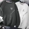 Sudadera para hombre 2025 otoño estilo americano holgada manga larga cuello redondo engrosada ropa deportiva pullover modelo moderno peso pesado