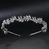 Diadema Hecha a Mano de Aleación con Pedrería, Diadema Dulce Estilo Princesa, Accesorios para el Cabello para Mujer, Diadema de Diamante con Hojas del Bosque al por Mayor
