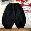 Pantalones de trabajo para niños, pantalones largos nuevos estilo coreano para niños primavera/otoño 2026, pantalones de pierna curva para niños talla mediana y pequeña, pantalones casuales para niños, modernos