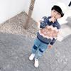 Suéter Infantil 2025 Suéter de Manga Larga con Cuello Redondo para Niños Estilo Coreano para Niños de Talla Pequeña y Mediana Top Jersey de Terciopelo de Visón con Bloques de Color en Forma de Diamante para Niños