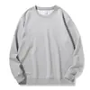 Nova Sweatshirt Lisa de Outono com Gola Redonda Moda Sem Capuz Masculina Solta Casual Versátil Pulôver Camisa Base Masculina