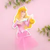 Tarjeta de Inserto para Decoración de Pastel de Cumpleaños Niña de la Nieve Princesa Princesa de Hielo y Nieve Falda de Tul Insertar Dibujos Animados para Niños Vestido de Repostería