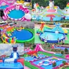 Projeto de Parque Aquático Móvel Completo, Piscina com Estrutura, Equipamento de Tobogã Aquático de Tubarão, Instalações de Diversão Aquática ao Ar Livre