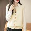 Chaleco de Punto de Algodón Puro Versátil y Colorido con Botones, Cárdigan Tejido para Mujer, Chaleco Chaqueta Vintage sin Mangas para Superponer