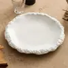 Horno de Fábrica Cambio Cerámica Plato de Comida Occidental Plato para Bistec Plato Creativo Vajilla de Hotel Plato de Disco con Patrón de Roca Plato Bajo con Borde