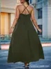 Amazon TikTok Pinduoduo Comércio Exterior Transfronteiriço Europeu e Americano Plus Size Feminino Novo Sem Costas Verde Moda Vestido