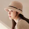 Gorro de Lana para Mujer, Estilo Hepburn Otoño e Invierno, Retro Francés, Gorro de Pescador, Elegante y Versátil, Sombrero de Copa Baja que Favorece el Rostro