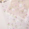 Lindas Pegatinas para Uñas de Conejo con Arándanos 5D en Relieve Tridimensional Infantil Pequeño Conejo Pegatinas de Arte para Uñas Accesorios Estilo Sl
