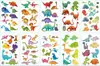 Tatuagem Adesiva Infantil de Sereia, Dinossauro, Pirata, Unicórnio em Estoque, Adesivos Divertidos de Tatuagem de Rosto de Desenho Animado Fofo