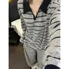 Pijama de terciopelo a rayas casual estilo coreano para mujer, nuevo conjunto de ropa de estar ajustado de manga larga para otoño e invierno, se puede usar para salir