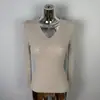 Comércio Exterior Roupas Femininas Coreano Dongdaemun Nova Moda Slim Sexy Gola V Cor Sólida Suéter de Tricô Versátil Manga Longa