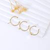 Anel Aberto Suporte de Pérola Adesivo Cor Conservada Preenchido com Ouro 14K Suporte de Anel Boca Aberta Artesanal DIY Acessórios para Brincos