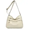 Bolsa Feminina de Couro Macio, Camada Dupla, Grande Capacidade, Bolsa de Ombro Transversal, Novo Modelo 2026, Bolsa Transversal Fashion para Mulheres de Meia-Idade e Idosas, Bolsa para Mãe