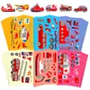 Transfronteiriço Novo Modelo 6 Folhas/Pacote Vermelho Adesivos de Quebra-Cabeça de Transporte Criativos e Divertidos Adesivos Infantis DIY que Mudam de Rosto