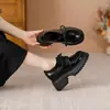 Mocasines de suela gruesa para mujer 2026 nuevo estilo de otoño zapatos de cuero con cordones que aumentan la altura zapatos de estilo británico que aumentan la altura para personas menudas zapatos individuales versátiles
